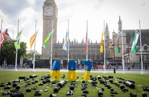 Display in Parliament Square Honours Ukrainian Athletes Lost to War Ahead of 2024 Olympics