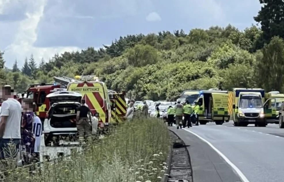 A34 Closed Near Newbury After Multi-Car Crash Leaves Man Seriously Injured
