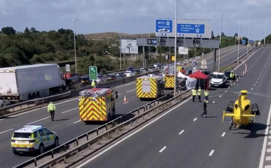 Tragic A27 Crash Claims Emsworth Man in His 60s, Motorway Closed at Hilsea Junction