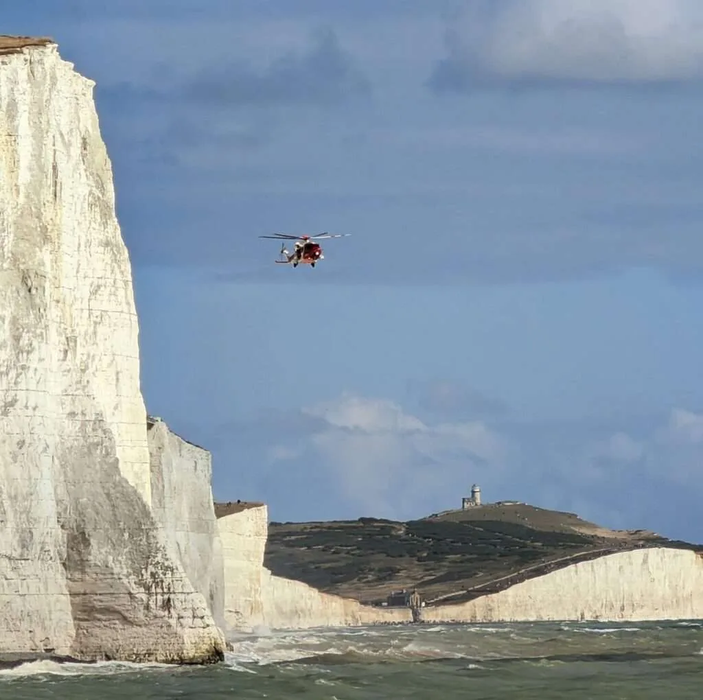 Seven Sisters Tide Traps Two – Coastguard Helicopter Winches Them to Safety