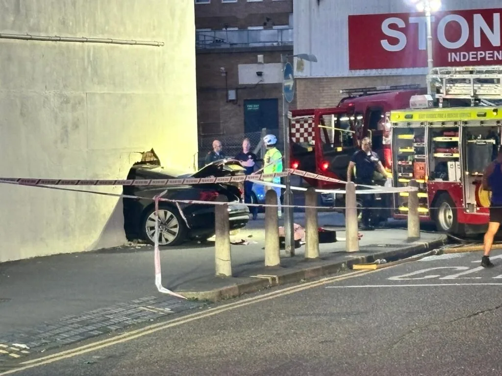Car Smashes Halfway Into Eastbourne House Near Beacon Shopping Centre – No Serious Injuries Reported