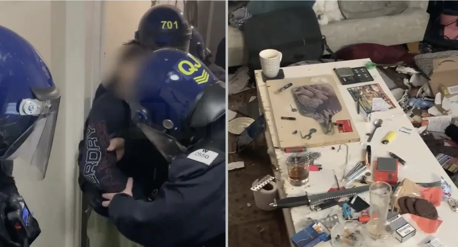Huge Hunting Knife and Drugs Seized in Royal Wootton Bassett Police Raid as Arrests Made