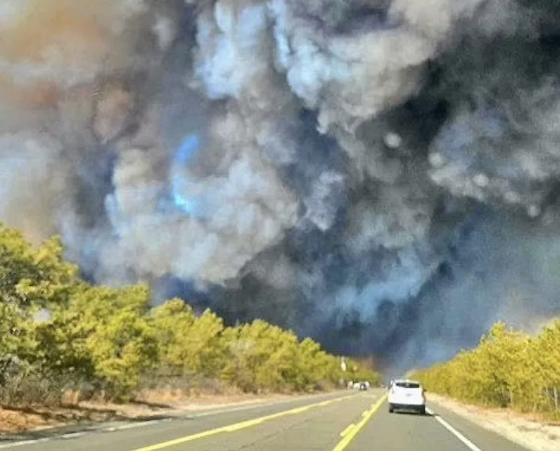 Blazing Hamptons Wildfire Triggers Evacuations, Sunrise Highway Shut Down