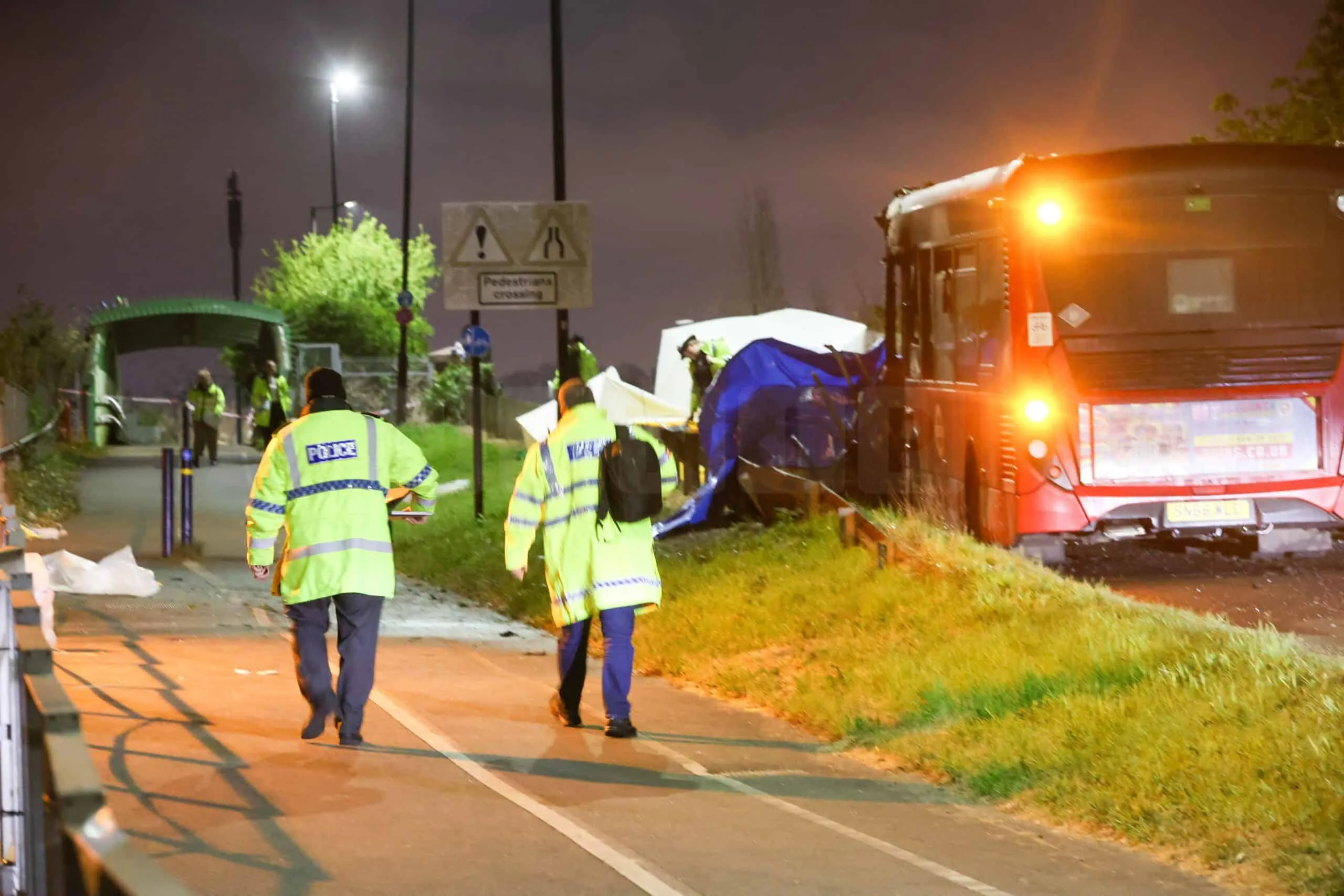 Three Dead Including Two Teens as Car and Bus Blaze in Crash Near Feltham Young Offenders Institution