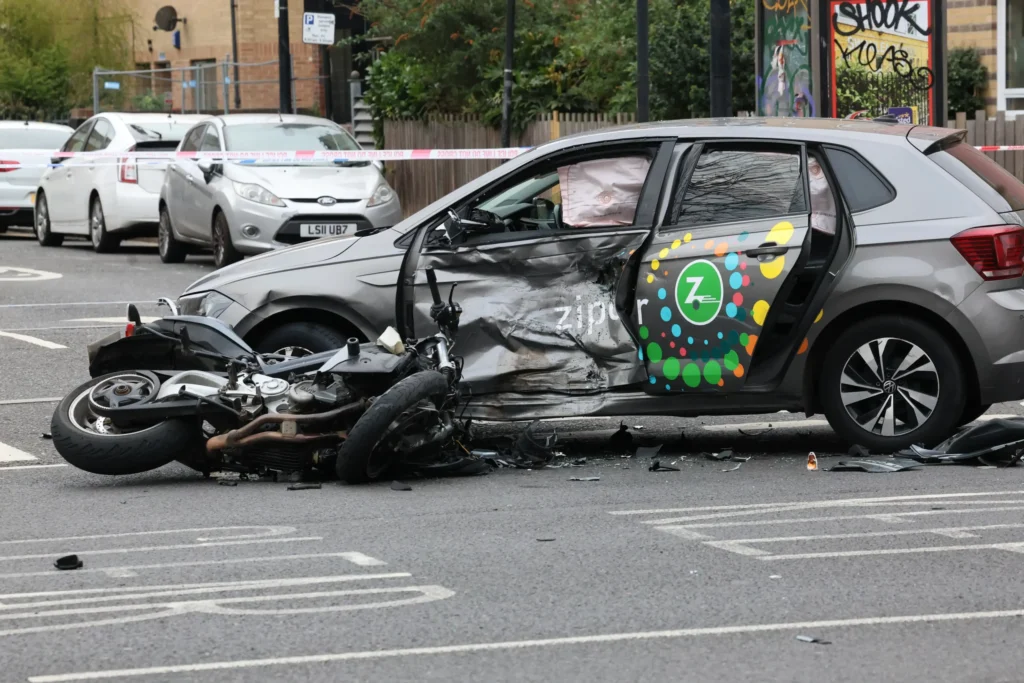 Man Fights for Life After Serious Crash Between Car and Motorbike in East London