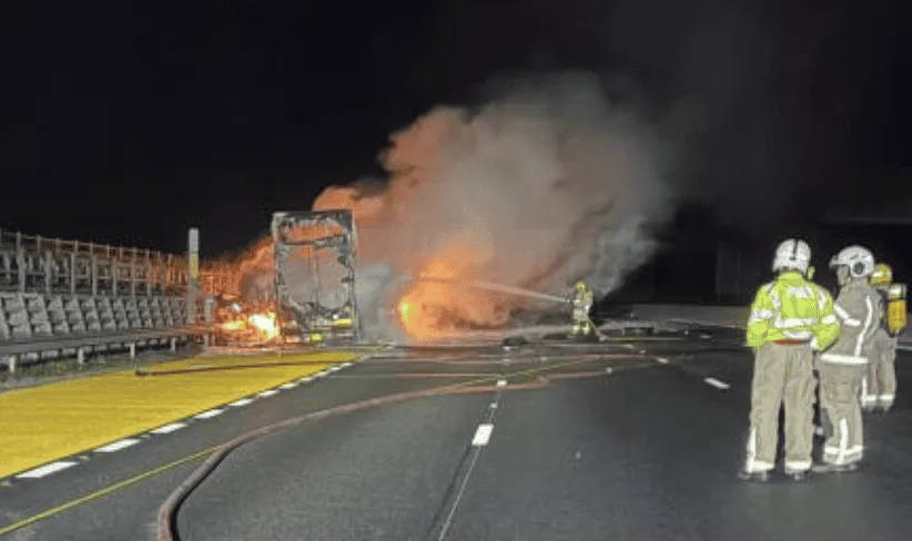 M6 Northbound Shut Overnight Near Haydock After Huge Lorry Fire – Massive Delays Expected