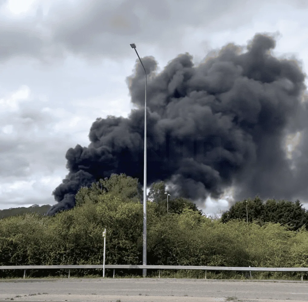 Massive Fire Near Basildon Industrial Estate Sparks Thick Smoke, Causes A13 Traffic Chaos