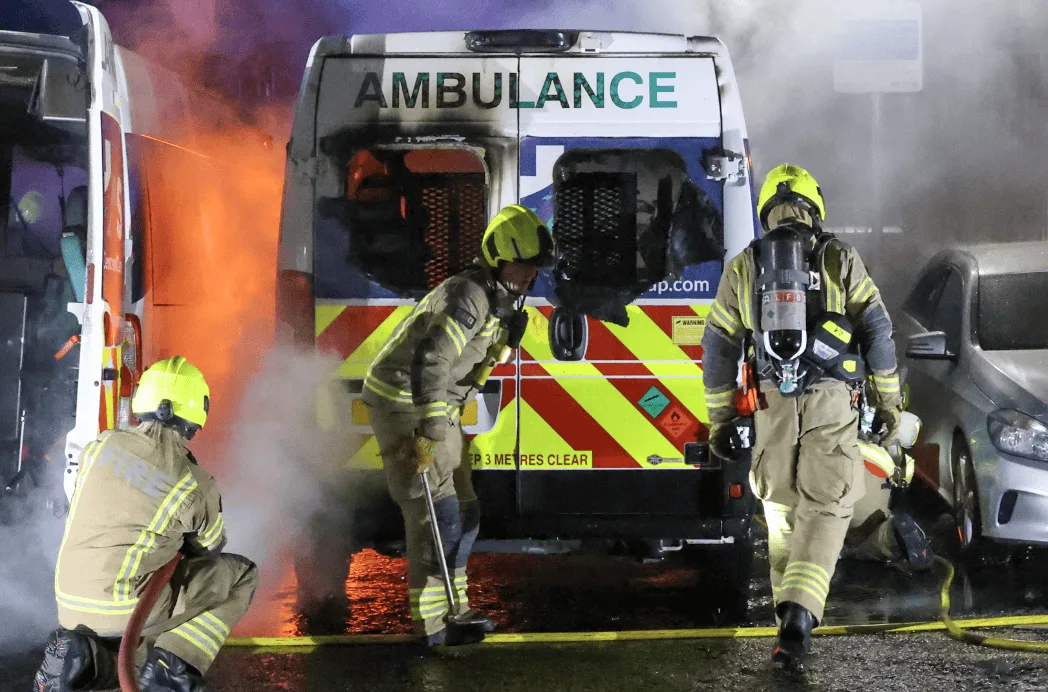 Two Ambulances Destroyed in Chelsea and Westminster Hospital Car Park Blaze – No Injuries as Fire Brigade Contain Early Morning Inferno