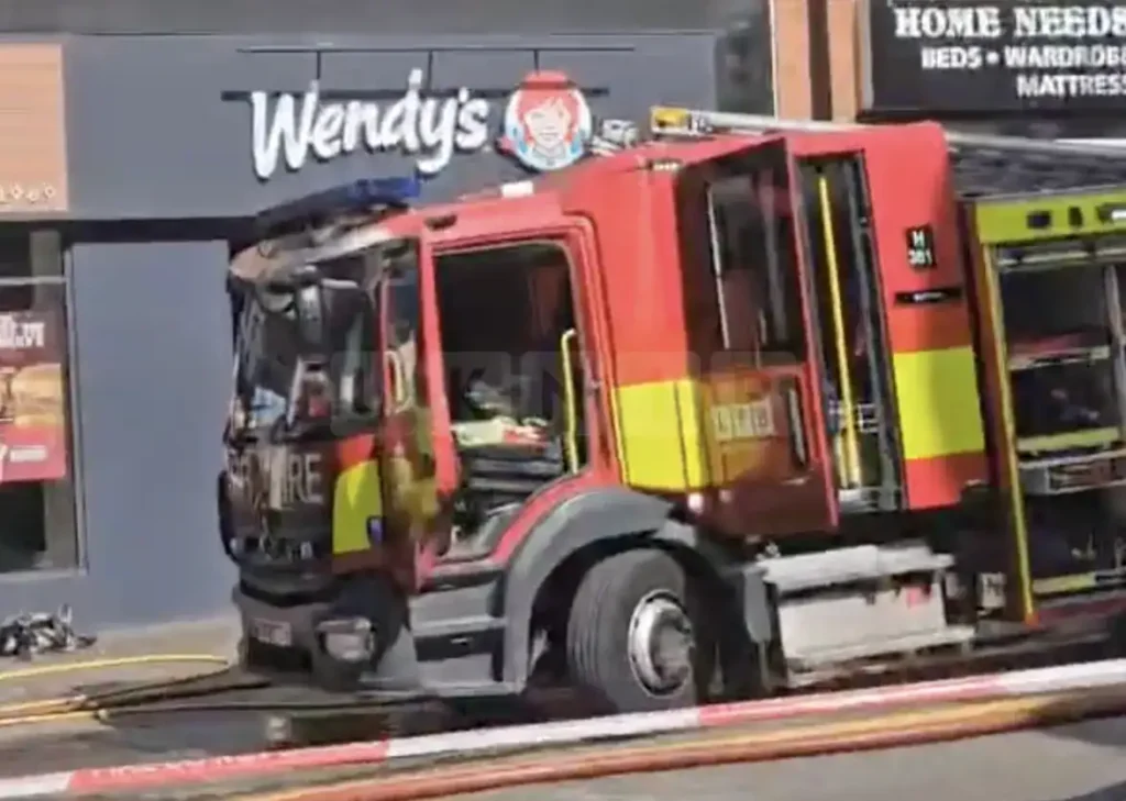 Massive Fire Hits Wendy’s in Sutton High Street, Hazardous Materials Spark Major Incident Alert