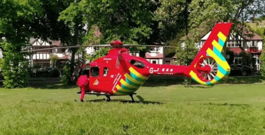 Air Ambulance Lands in Sutton Green After Emergency in Jengar Close – Police and Paramedics Respond