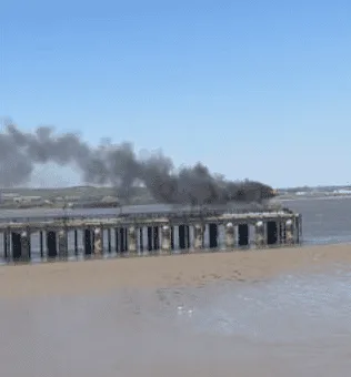Blaze Erupts at Erith Pier as Fire Crews Race to Tackle Flames on Thames Landmark