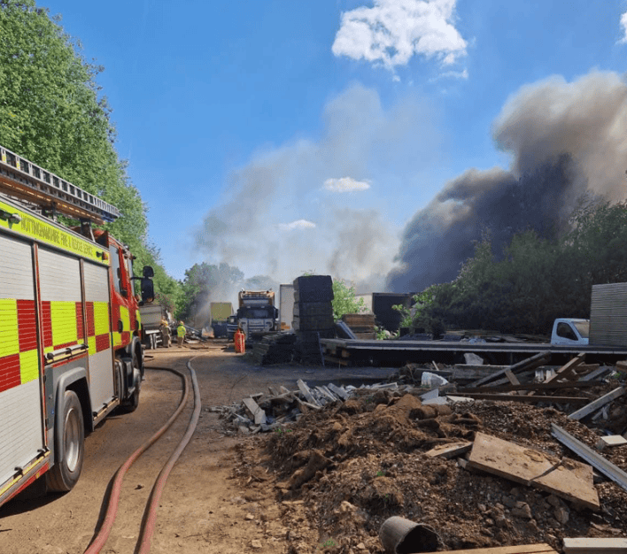 Massive Blaze on Tranker Lane, Worksop Draws Firefighters from 3 Counties