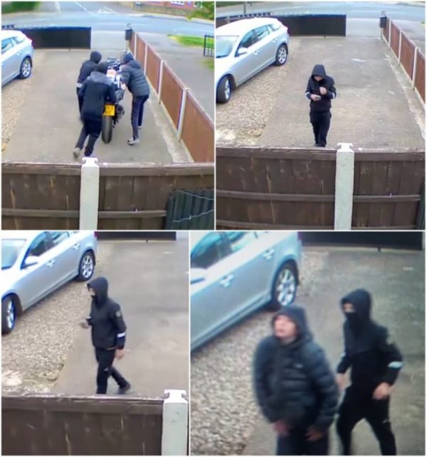 Nottingham Garden Raid: Three Masked Thieves Caught on CCTV Trying to Steal Motorbike as Police Stay Silent