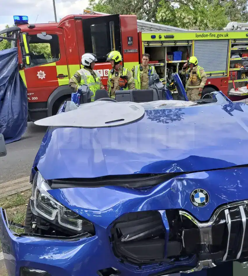 BMW Crashes into Street Furniture in Orpington: Two Hospitalised After Dramatic Rescue