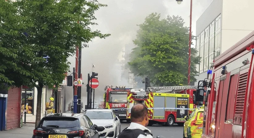 Massive Fire at East Ham’s Eat More Plaza Sparks Major Incident, 10 Fire Engines Battling Blaze