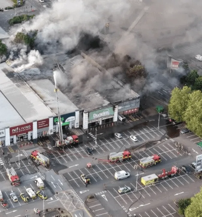 Three Arrested as Huge Dunelm Blaze Sparks Chaos and Retail Park Shutdown in Northampton