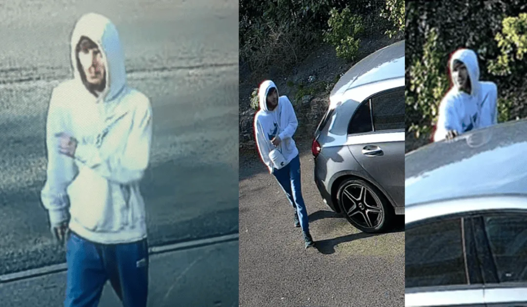 Sussex Police Hunt Bearded Man in White Hoodie Over Two Attempted Car Break-Ins in Crowborough