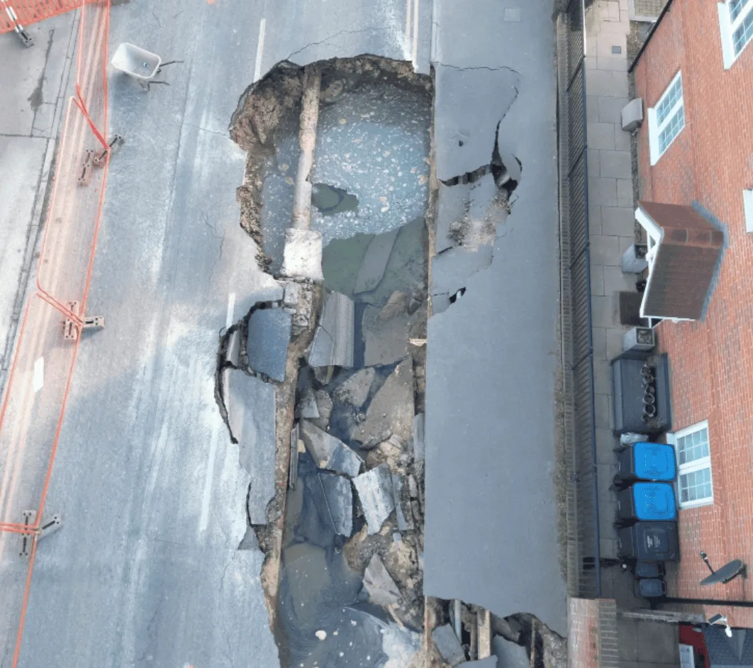 Secret Underground Tunnel Found Beneath Surrey Road Collapse Site Sparks Safety Probe