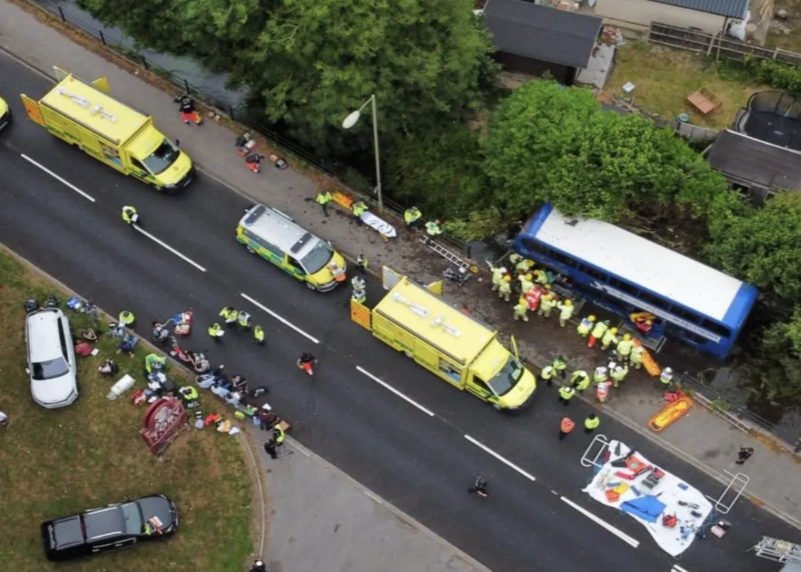 Bishopstoke Bus Crash: Double-Decker Plunges into River Itchen, Nearly 20 Kids Injured