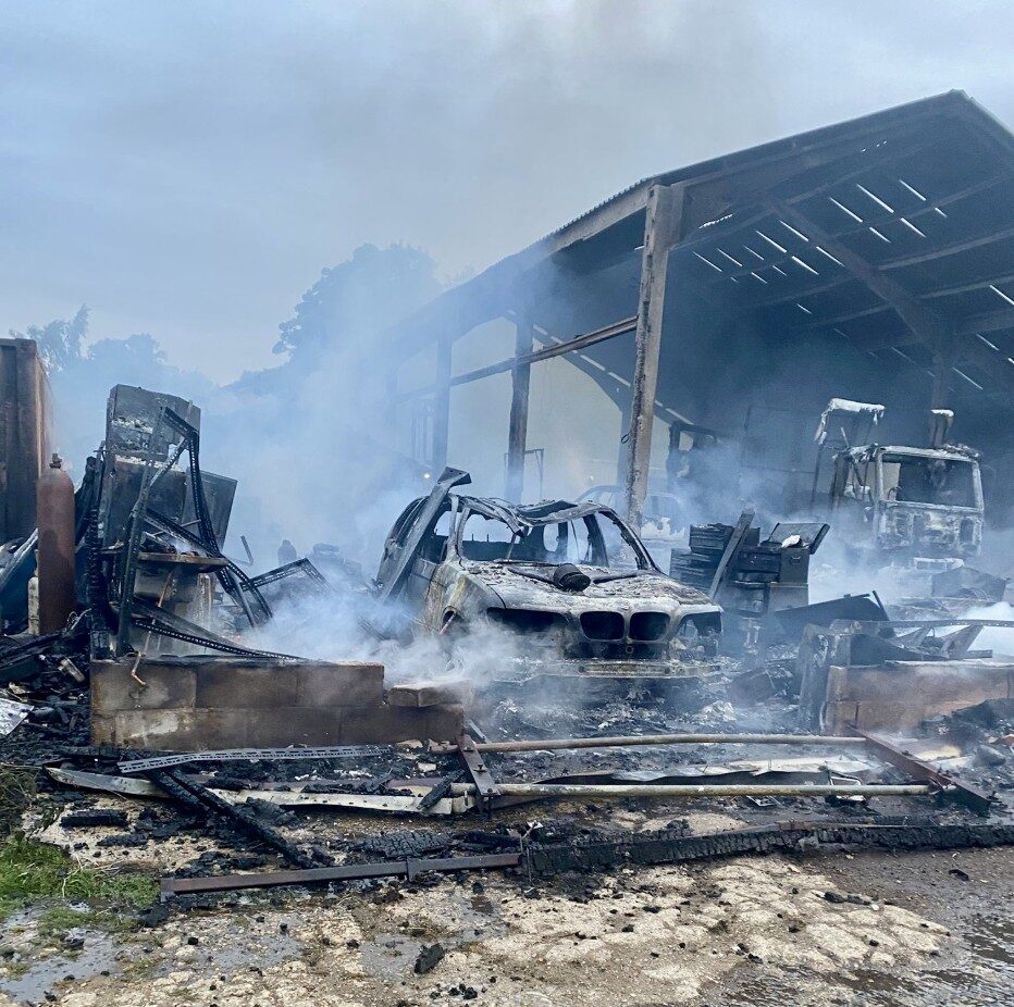 Fire Destroys Multiple Farm Buildings in Little Hallingbury