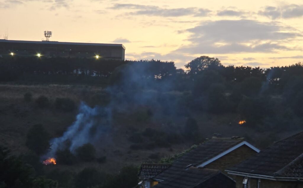 Multiple Fires on Brighton Grass Bank Believed to Be Deliberate