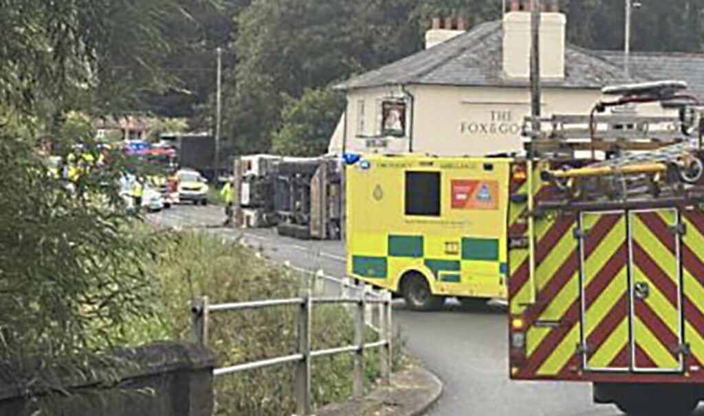 Emergency Services Respond as Lorry Overturns in Wiltshire Village