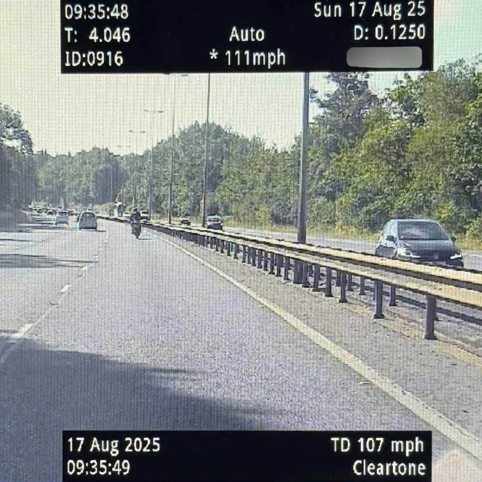 Two motorcyclists reported to court after being caught speeding at 111mph on M40