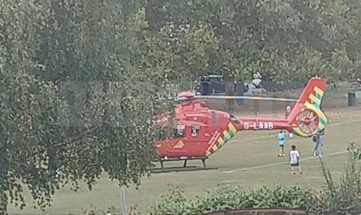 Crime Scene in Place as Air Ambulance Lands in Harold Wood Park East London