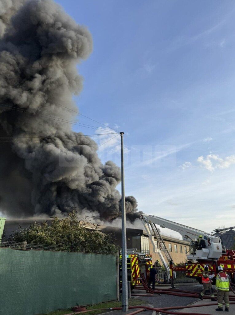 Major Fire at Industrial Building in Witham Prompts Large Emergency Response
