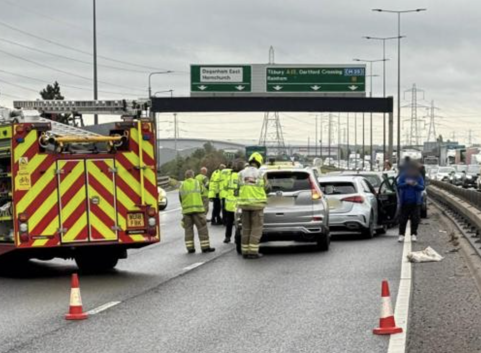 Chaos on the A13: Nine-Vehicle Smash Brings Traffic to Standstill