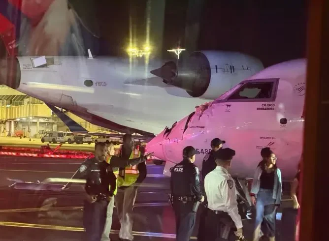 Delta Jets Crash at LaGuardia: Wing Torn Off, One Injured