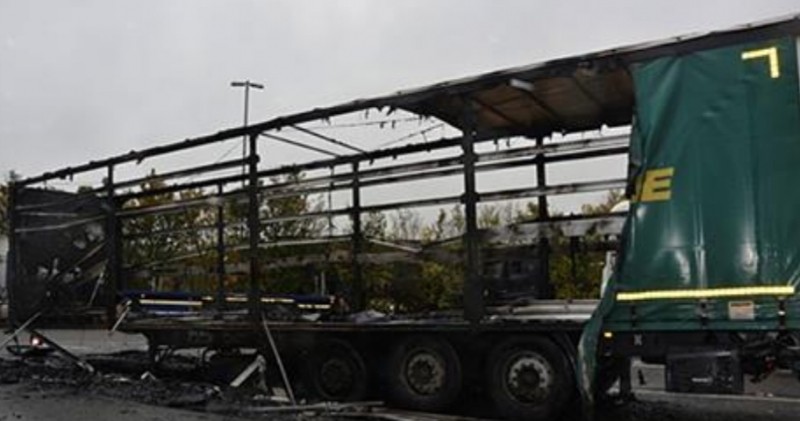 Driver Escapes Injury after Arson Attack on Lorry Trailer
