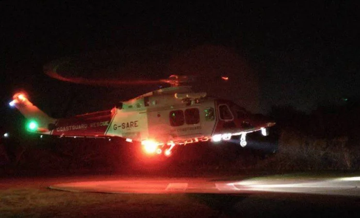 Boxing Day Heart Attack Rescue: Coastguard Helicopter Airlifts Isle of Wight Patient to Portsmouth Hospital
