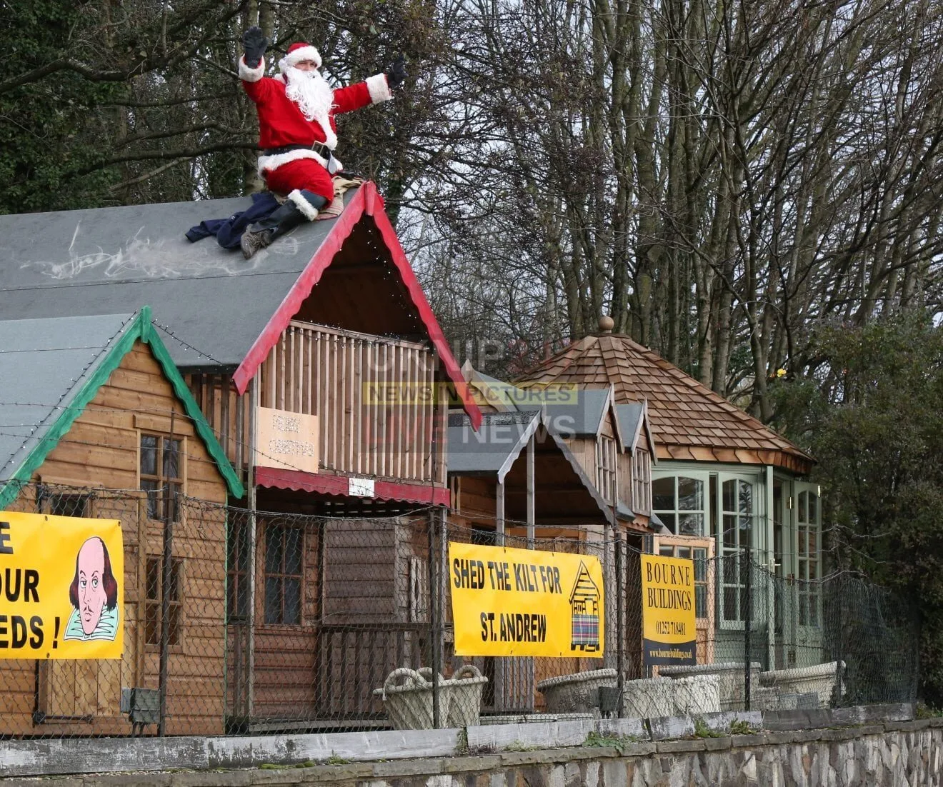 Freezing Santa Waving from Farnham Roundabout Declared UK’s Most Naff Christmas Job!