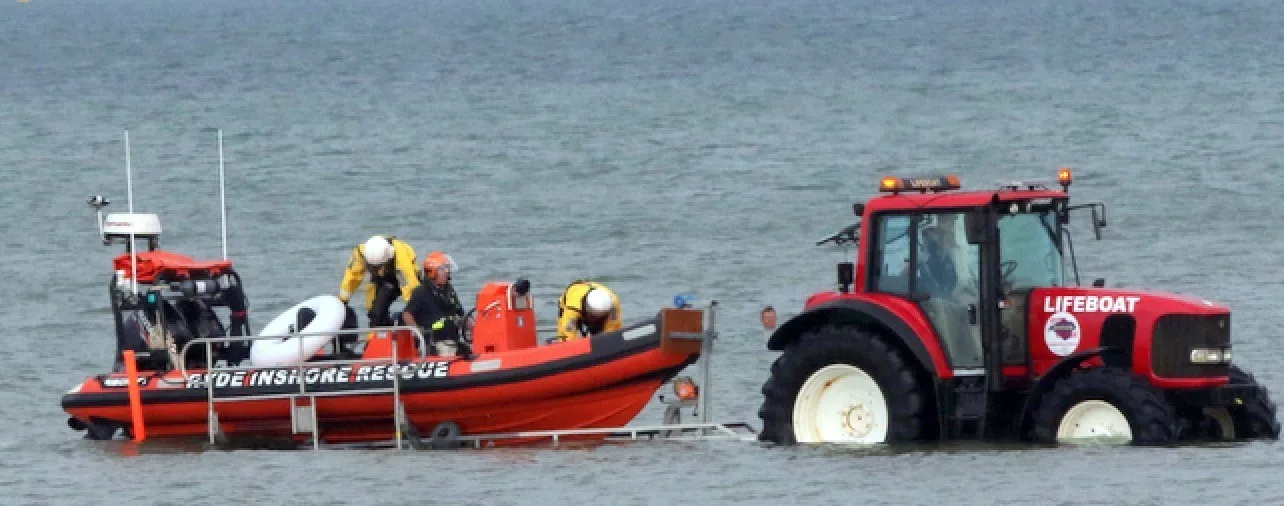 Ryde Lifeboat Rescues Drifting Inflatable Swan Off Beach in Swift Sunset Save