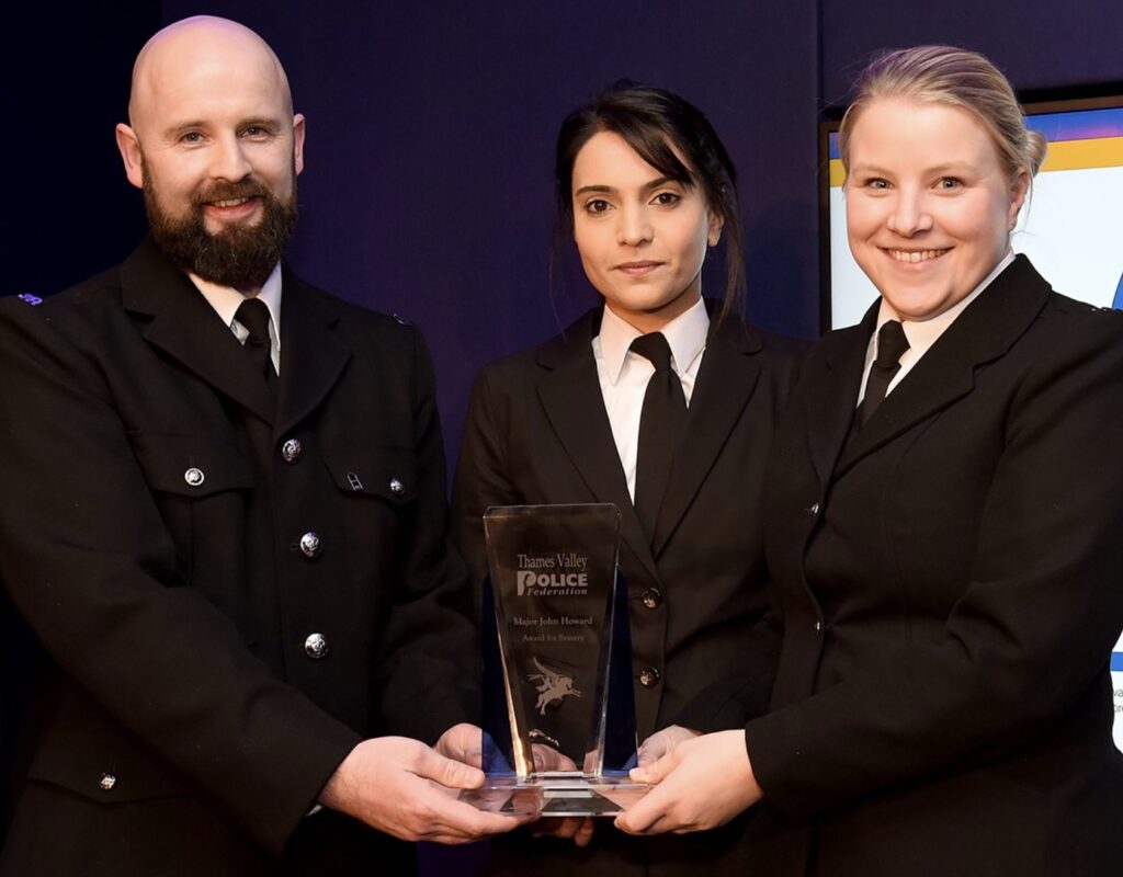 PC David Icke, PC Emily Chapman and PC Nazia Hussain suffered severe injuries during the incident in the Milton Keynes area, but they wer…