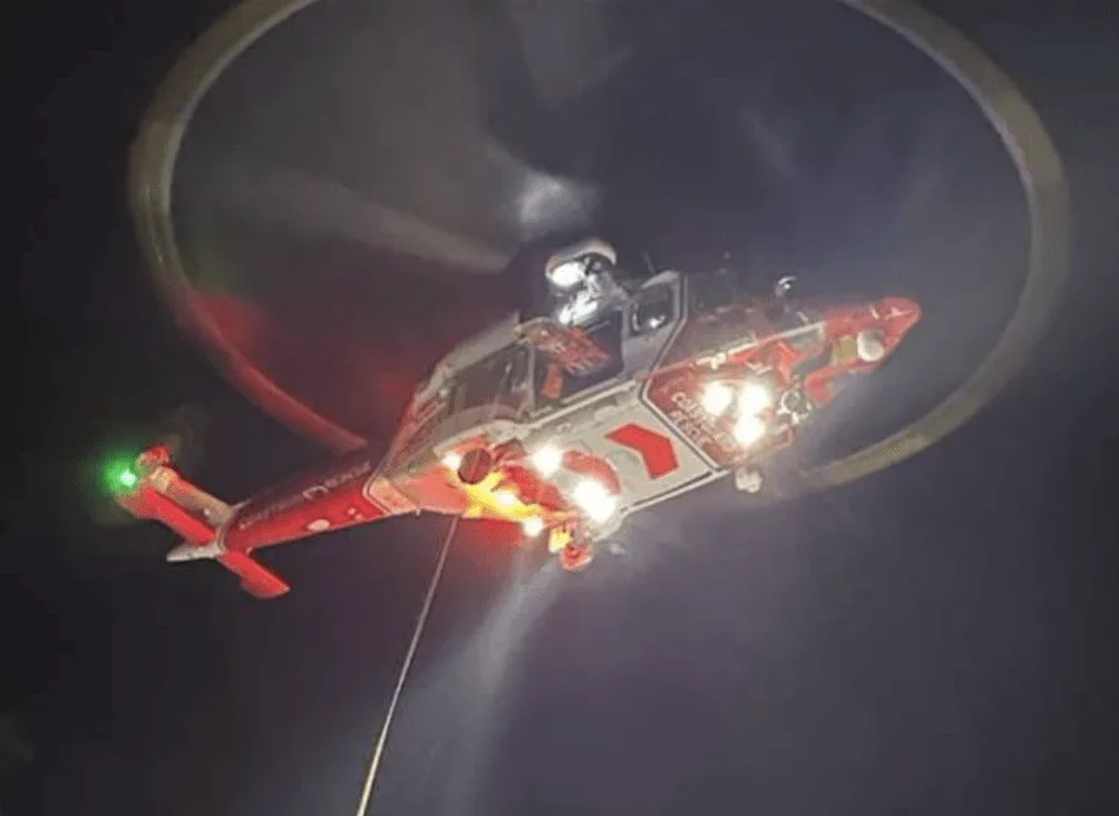 UK Coastguard Helicopter Airlifts Sick Passenger from TUI Cruise Ship in English Channel Rescue