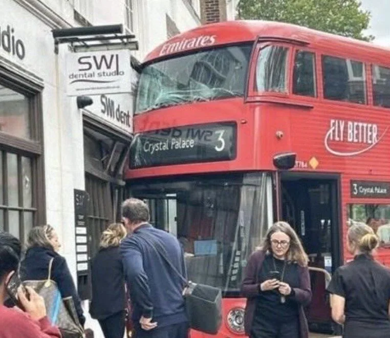 London Number 3 Double-Decker Bus Smashes Into Westminster Dental Studio – One Injured