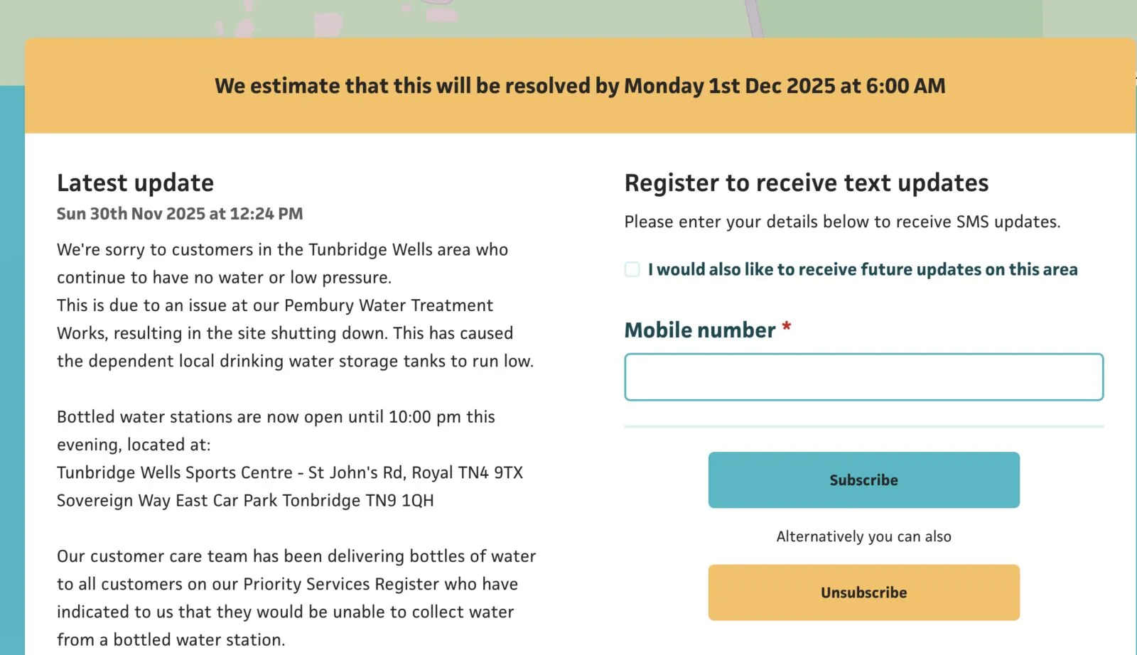 Tunbridge Wells Water Crisis: 6,000 Homes Dry After Chemical Blunder – Supply Not Restored Until Monday
