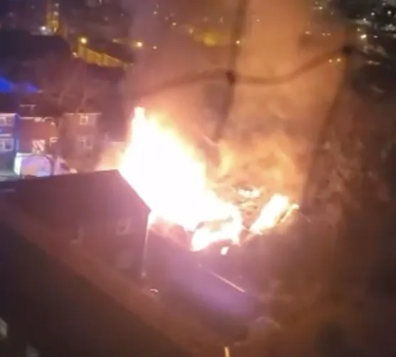 Massive Early Morning Fire Rips Through Plumstead Car Workshop – 40 Firefighters Battle Blaze
