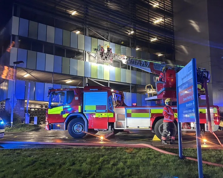Major Fire Rips Through 12 Cars in Addenbrooke’s Hospital Car Park – Roads Closed as Fire Service Declares Incident