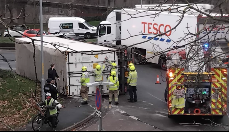 Lorry Overturns on A229 Royal Engineers Road – Maidstone-Bound Route Shut for Hours