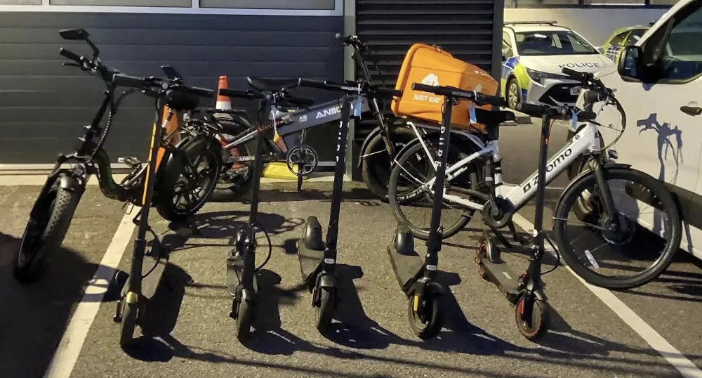 Gravesend Police Seize 9 Illegal E-Scooters and E-Bikes in Pavement Crackdown