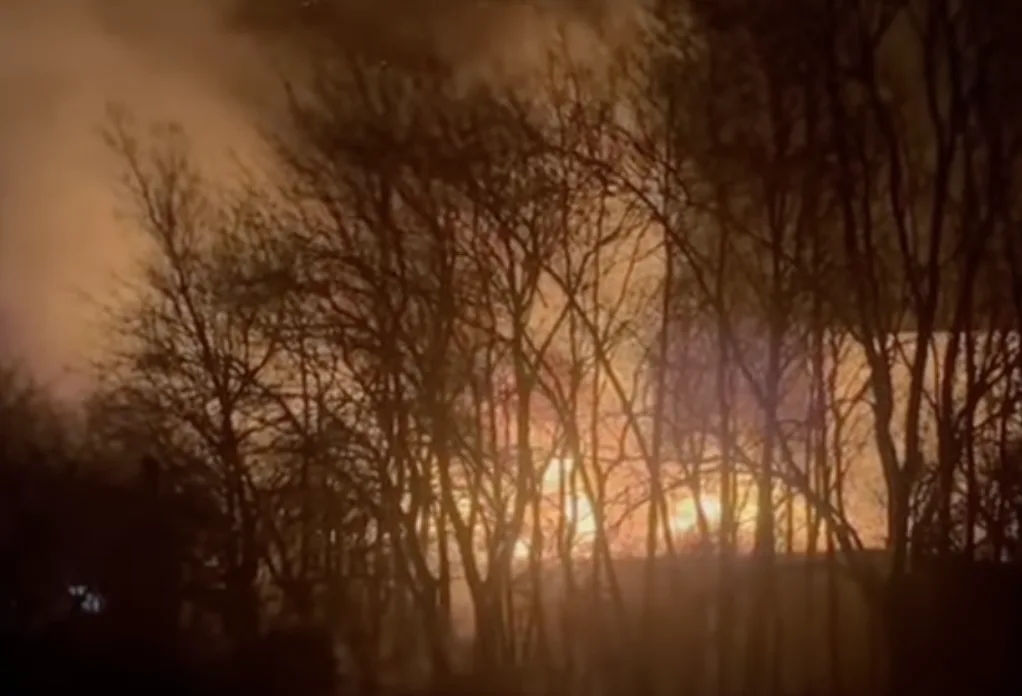 Massive Fire Rips Through Stacksteads Commercial Building – Firefighters Battle Blaze Overnight