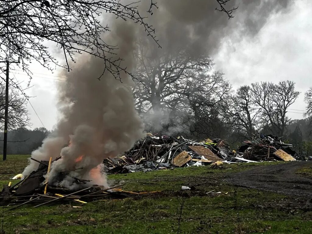 Cowfold Rubbish Fires Rage Near Care Home