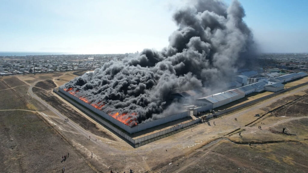 Massive Fire Rips Through South African Foam Factory, Toxic Smoke Blankets Strand