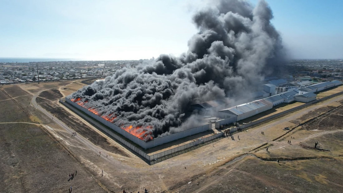 Massive Fire Rips Through South African Foam Factory, Toxic Smoke Blankets Strand