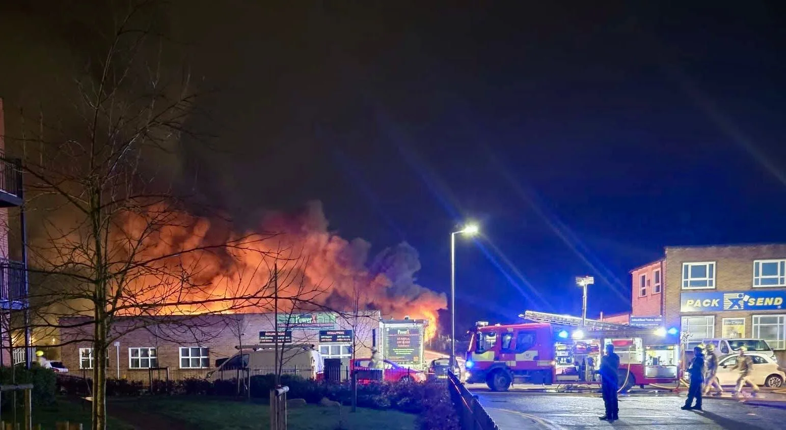 Inferno on Milton Road: 80-Foot Flames Gut PowerX and Ravage Reading Businesses