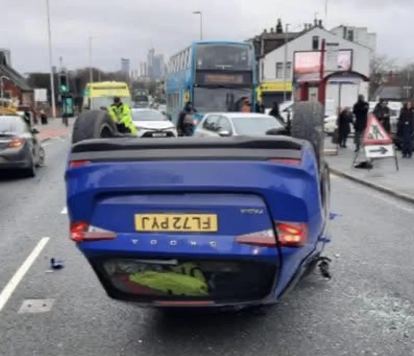 Leeds Hit-and-Run Chaos: Blue Skoda Fabia Smashes Cars, Driver Flees After Multi-Crash Spree