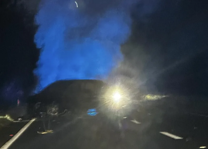 Hamstreet Chaos: Police Chase Ends with Car Blaze Blocking A2070, Ashford Traffic Nightmare!